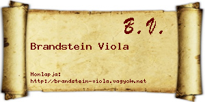 Brandstein Viola névjegykártya